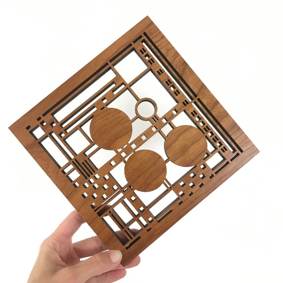 Other - Wood Lasercut Geometric Hot Plate Wall Hanging
